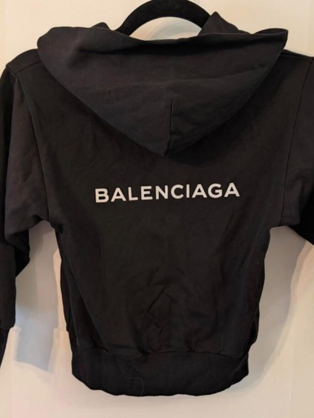 Balenciaga Kids Black Think Big! Logo Hoodie (fits like women's XS)